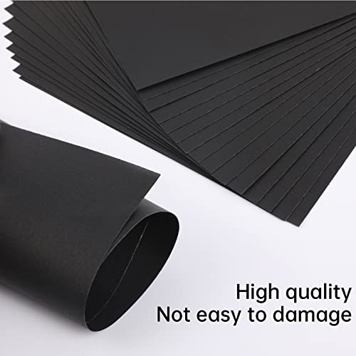 15 Sheets Black Thick Paper Cardstock, Black Construction Paper Card Stock Printer Blank Paper For Diy Printing Scrapbooks Art Crafts Birthdays Weddings Invitations Cards Making Supplies,8.3 X 11.7 In #TOP2