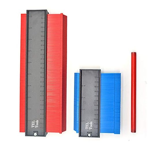 3 Piece Tool Kit | 5 inch and 10 inch Deluxe Contour Gauge Duplicator Marking Tools Set | Profile Angle Ruler | Perfect Template for Woodworking and Measuring Shapes and Corners by TEL Tools