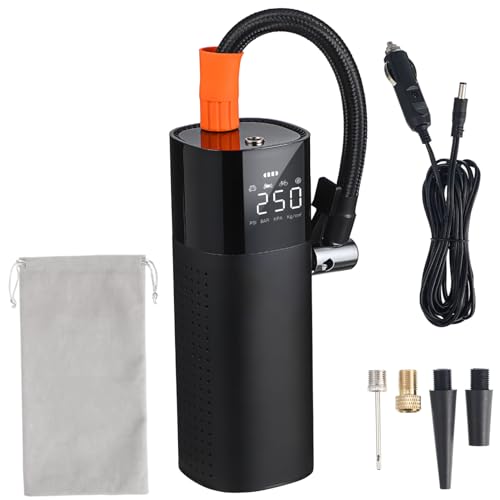 Amosfun Portable Digital Car Tire Pump with Corded Air Compressor Auto Inflator for Cars Bikes Trucks Pressure Monitor Fast Inflation with LED Light