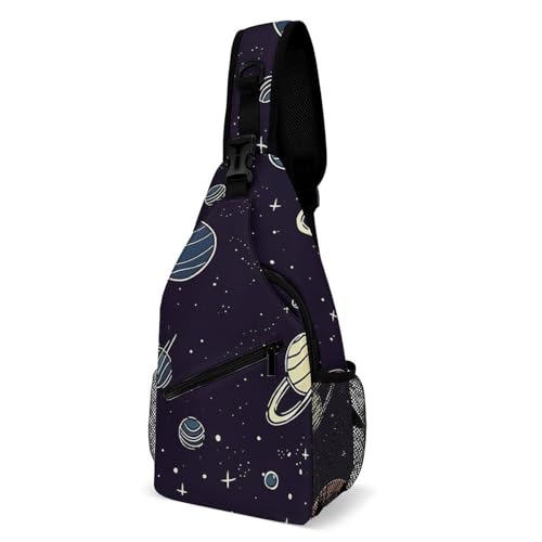 Bolso bandolera deportivo con patrón Space Planet