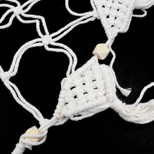 Filet de rangement en macramé pour libérer l'espace au sol de la chambre - 3