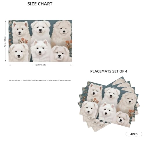 Sets de table en lin synthétique résistant à la chaleur x4 - 3