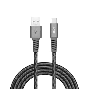 Cabo USB-C I2GO 2m 2,4A Nylon Trançado Chumbo - I2GO PRO