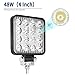 YITAMOTOR LED Light Bar LED Pod, 4Pcs 4Inch 48W Square Flood Work Offroad Led Fog Truck Light Driving Boat Lighting for Tractor ATV 4X4 12V 24V, 2 Years
