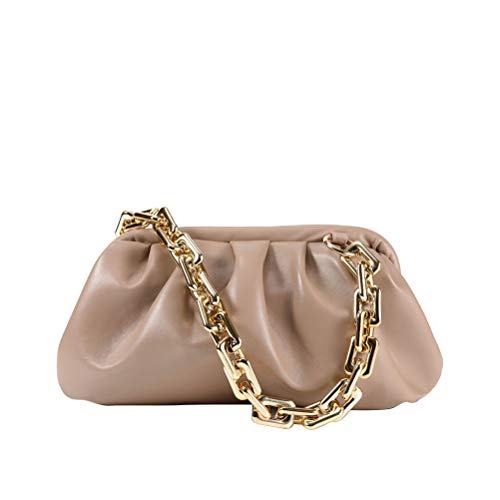 Parkomm Bolso Dumpling para Mujer Bolso de Hombro en Forma de Nube de PU con Cadena Gruesa