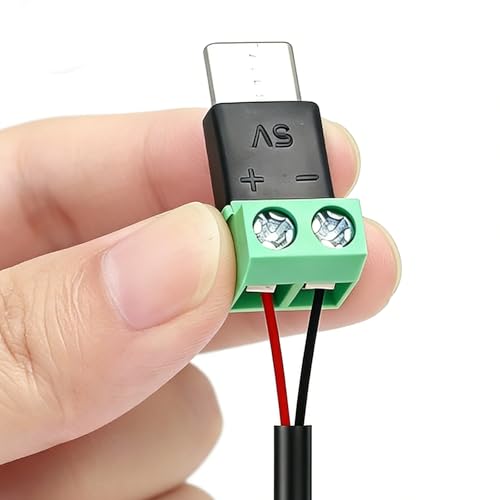 5 conectores USB C macho a terminal tornillo 2 pines verde miniatura 5