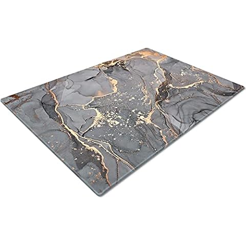 Chopping Board | Glass Chopping Boards for Kitchens | Glass Worktop Savers for Kitchen | Cutting Boards for Kitchen | Chopping Board Non Slip | Small Chopping Board | Grey Gold Black Cover