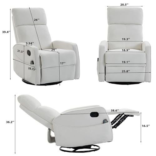 Sillón reclinable pequeño terciopelo blanco miniatura 2