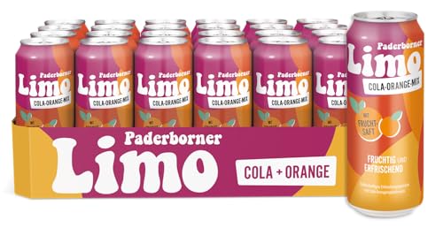 Paderborner Limo Cola-Mix Orange Erfrischungsgetränk mit Cola & Orange EINWEG (24 x 0.5 L Dose)