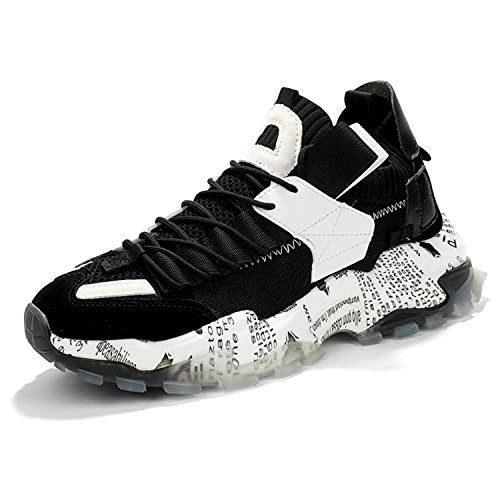 FEETCITY Mens Women Fashion Sneakers Non Slip Sports Shoes Athletic Walking Running Shoes Casual Sneakers Black White