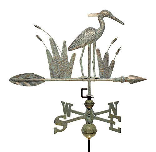 Dalvento 217V Standing Heron Weathervane, Verdigris #TOP1