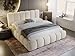 GRAINGOLD Cloud Bett 180x200, Polsterbett mit Bettkasten, Polsterbett mit Stauraum, Samt, mit Lattenrost, mit Kopfteil, ohne Matratze (Beige, 180x200)