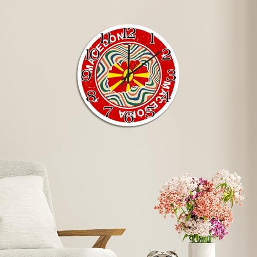 Horloge murale colorée Macédoine retro 38cm pour salon