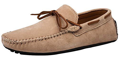 Loafers for Men Casual Moccasins Fashion Suede Lace Slip-on Dress Boat Driving Shoes2