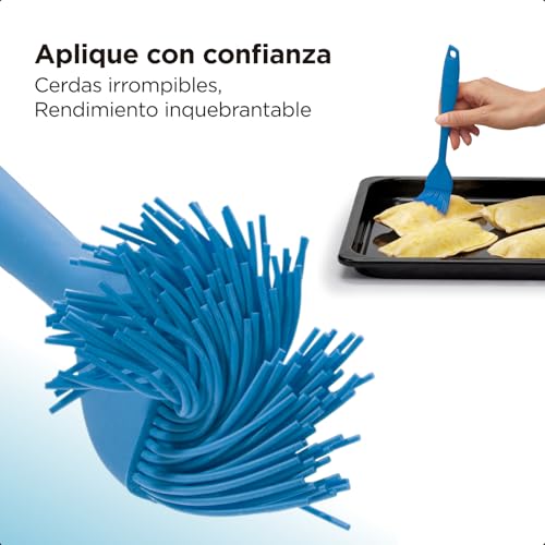 Miniatura 5 de Brocha De Silicona Platino Para Repostería Waltzgrip De Kitchen Mama: Juego De 2 Brochas Resistentes Al Calor Para Cocinar, Hornear, Repostería, Asar, Untar Aceite, Mantequilla Azul