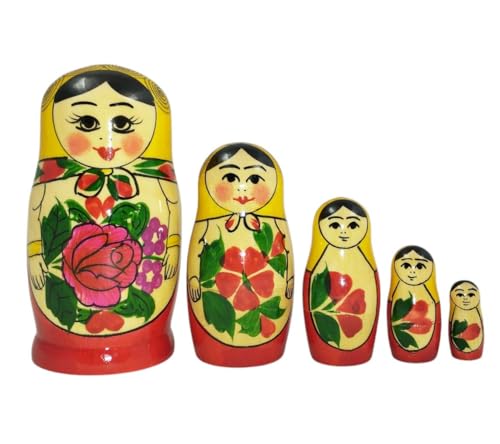 Semenovskaya Matröschka Matroschka Babuschka Matrjoschka 5 Steckpuppen 11cm - Holzpuppe Матрёшка rospis