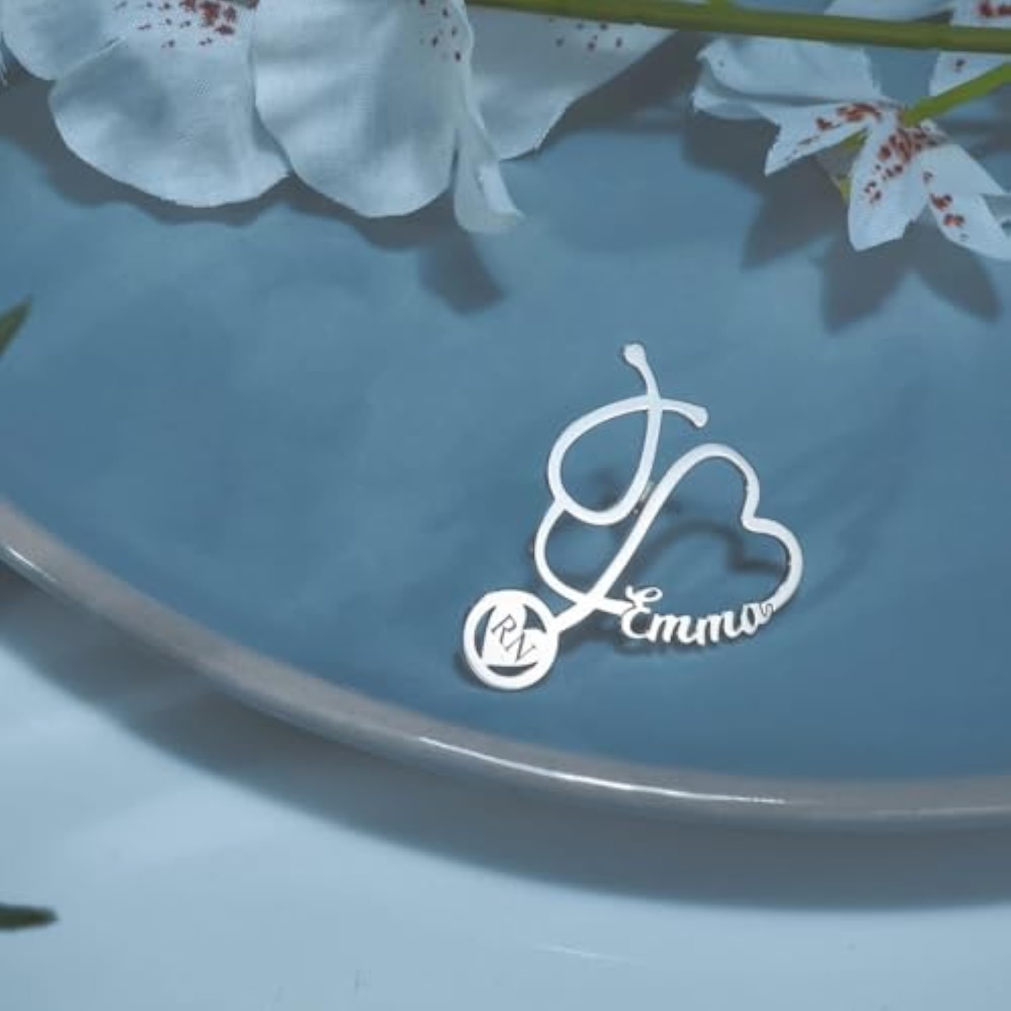 Personalized Stethoscope Name Brooch Pin for Doctors and Nurses