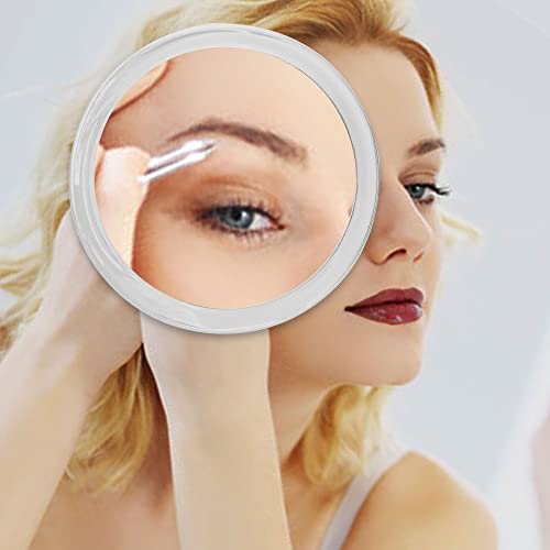 20x Magnifying Mirror, Small Magnifying Mirror with Suction Cup, Magnified Mirror, Close Up Mirror for Precise Details of Makeup, Super Magnification, 6" Dia