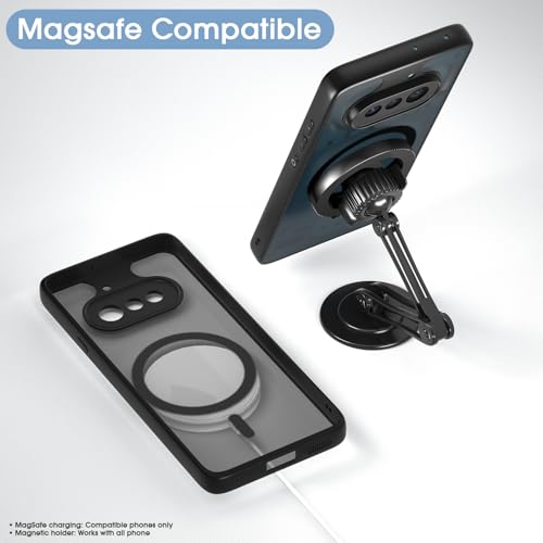 Image of Pikkme Back Cover for Nothing Phone 4a 5G Compatible with Mag-Safe Smoke Back | Shockproof Design | Hard Transparent Back Case (Black Smoke Mag-Safe)