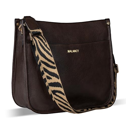 Crossbody Bags for Women Vegan Leather Hobo Handbag Fashion Shoulder Purses with Adjustable Strap (Coffee)