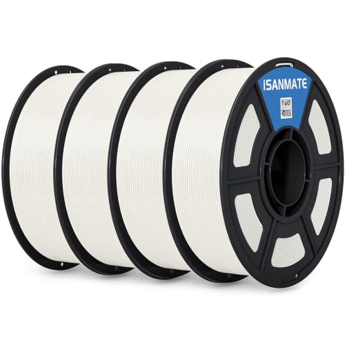 iSANMATE 4KG ASA Filament 1.75mm, Premium Anti-UV Weather Resistant 3D Printer Filament for Outdoor, ASA 1KGx4 Spool 3D 