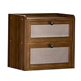 Gvdeirn 2-Layer Bread Bin, Double Bread Bin for Kitchen Countertop, Double Layer Breads Container with Front Opening Vintage Cupboard for Homemade Breads to Keep Fresh (Brown) - Image 7