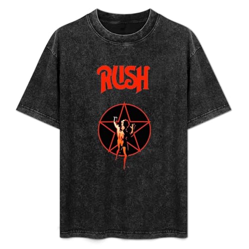 Rush Band Unisex Cotton tee Shirt Men's Black T-Shirt XL