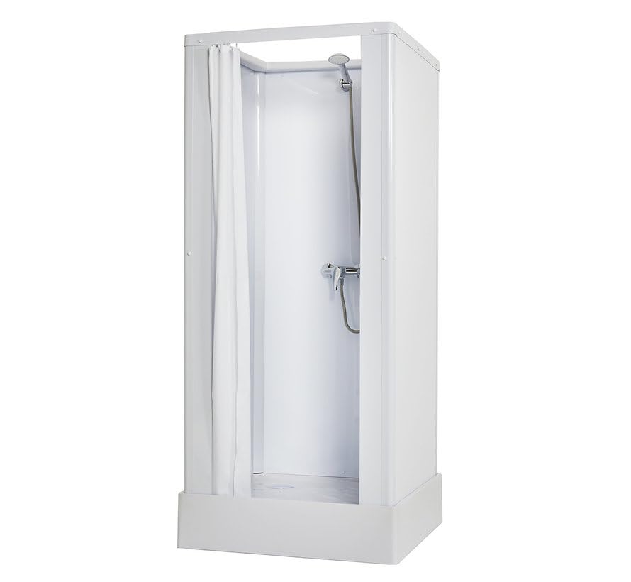 Generic Mobile Duschkabine EASY - Quadratische Behelfsdusche - Weiß - Acrylnitril-Butadien-Styrol (ABS) - Ideal für Renovierungen & Veranstaltungen - Freistehend oder Wandmontage - 90 x 90 x 21 cm