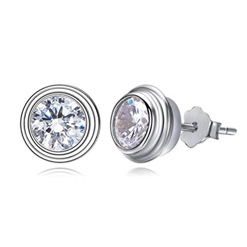 Boucles d'oreilles zircon blanc éclatant et argent sterling durable