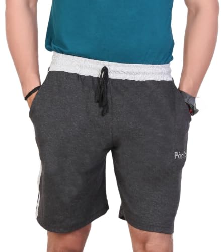 Image of Particle Men's Plus Size Big Size Bermuda Shorts | 230 GSM Ribbed Cotton Half Pant for Men with Deep Side Pockets | Sizes XL-5XL (34-52 Inch Waist)