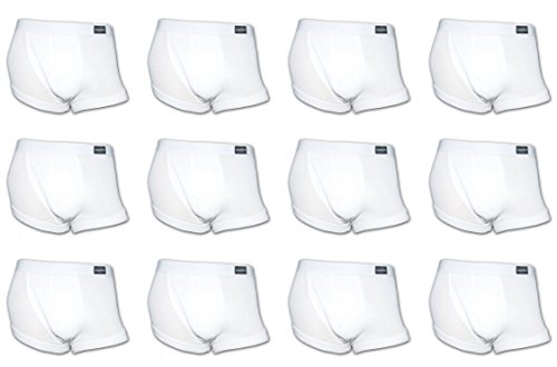 Andrew Scott 12 Pack Cotton Boxer Brief Trunks (2XL (44-46), 12 Pack - Bright White)