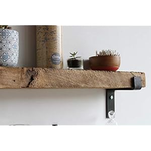 Urban legacy accent shelves reclaimed barn plank set of 2 with full brackets natural 36x 45x 2  urban country home decor