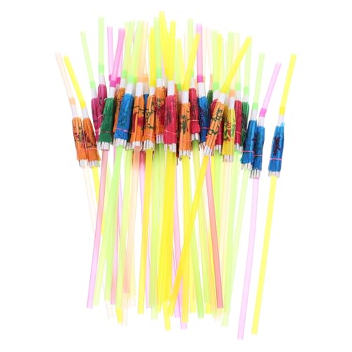 Pitillos decorativos florales desechables Abaodam 100 pcs miniatura 1