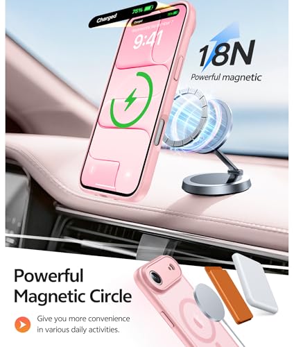 Image of FNTCASE for iPhone Air Case: [Compatible with Magsafe] Translucent Matte Cases with [Full Camera Protection] [Screen Protector] Military Grade Shockproof Protective Phone Cover - Light Pink