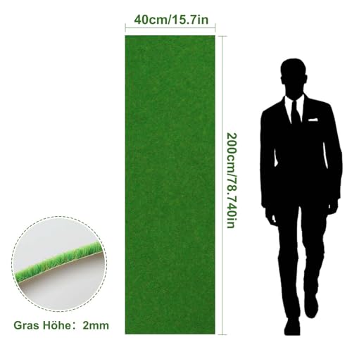 Tapis de pelouse modélisme chemin de fer 200 x 41 cm gazon synthétique vert Evemodel