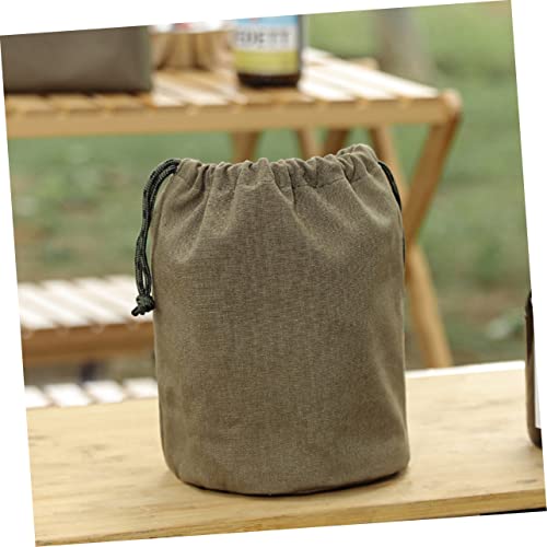 1pc Storage Drawstring Pocket Sport Backpack Collapsible Backpack Drawstring Bag for Sleeping Bag Round Tool Backpack Large Capacity Bag Travel Camping Supplies Canvas Lightweight2