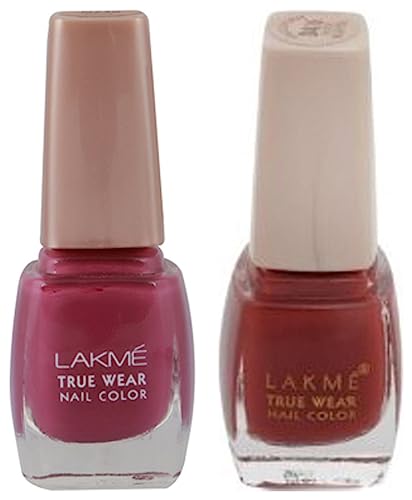 Image of Lakme True Wear Nail Color, Shade N236, 9 ml and Lakme True Wear Nail Color, Shade D416, 9 ml