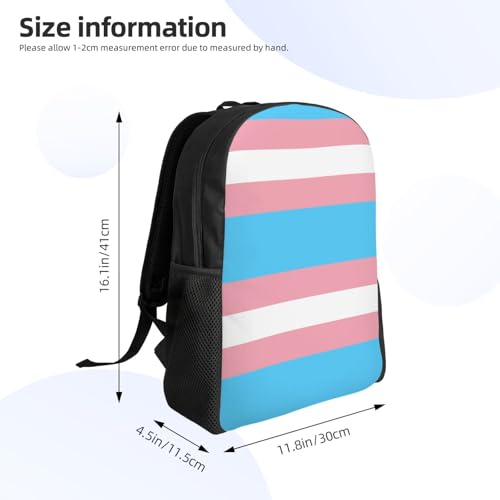 Transgender Pride Flag Backpack Simple Leisure Travel Backpack Outgoing Daypack 16 inch3
