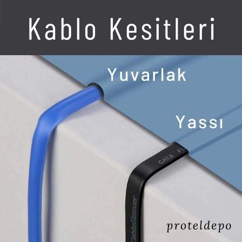 IRENIS CAT7 Yassı FTP Ethernet Network Lan İnternet Kablosu, Beyaz 10 metre - Görsel 6