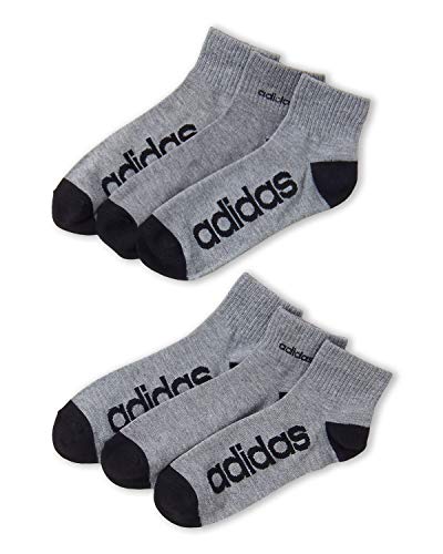 Adidas Men's 3-Pack Climalite Moisture Wicking Quarter Performance Socks (Shoe Size 6-12) BLACK