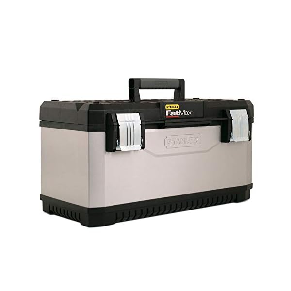 Stanley FatMax Werkzeugkoffer / Werkzeugbox (20", 50x29x30cm, Trage mit Bi-Material Griff, robuste Box aus Metall-Kunststoff mit rostfreien Schließen, Koffer mit Aussparung) 1-95-615 – Bild 3