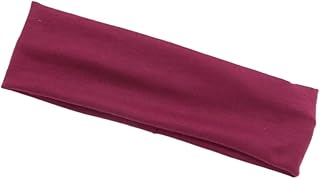 Diademas elásticas de algodón para mujeres y hombres, sólidas, para correr, fitness, yoga, accesorios para el cabello de maquillaje (marrón)
