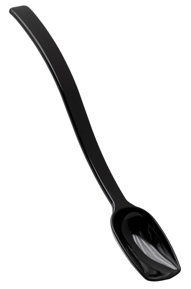 .75 oz. Black Plastic Salad Bar Spoon, Pack of 6