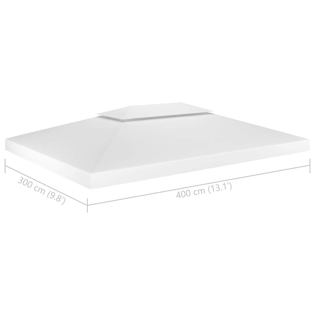 Toldo de cenador 2 niveles 310 g/m² 4x3 m blanco,Casa y jardín,Jardín,Artículos de exterior,Estructuras de exteriores,Accesorios para pabellones y cenadores,Cubiertas para carpas y cenadores-312077