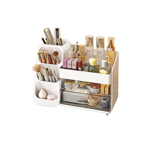 HEVOY Makeup Organizer with Drawer, Skincare Products Perfume Desk Storage