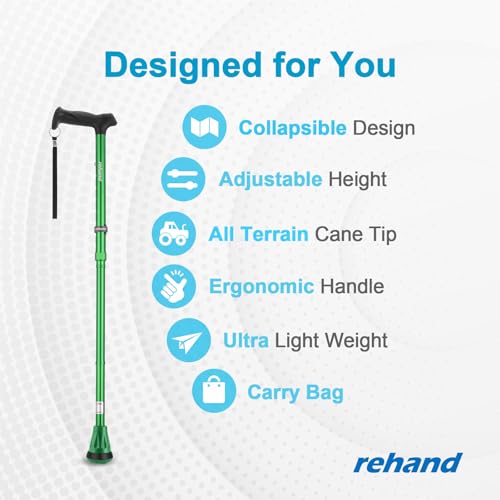image for REHAND Walking Cane - Foldable, Adjustable, Collapsible Walking Canes 
