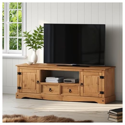 Mercers Furniture Corona TV Unit Large 2 drawer 2 Door Widescreen Media Stand