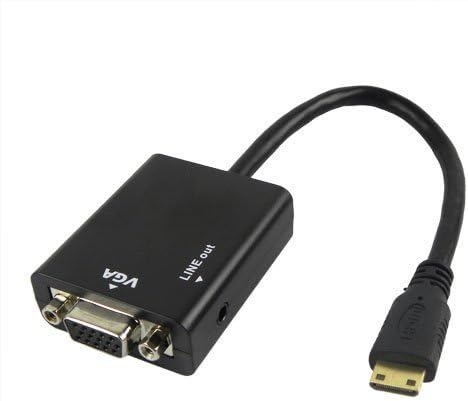 Super Power Supply MHL 1080p HDMI Male Input to VGA + Audio Output Cable Adapter Converter for HDTV PC Monitor 720P 1080i Conversion