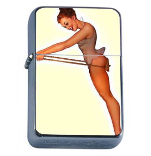 Encendedor Pin Up Redhead Girl On Trapeze Refillable