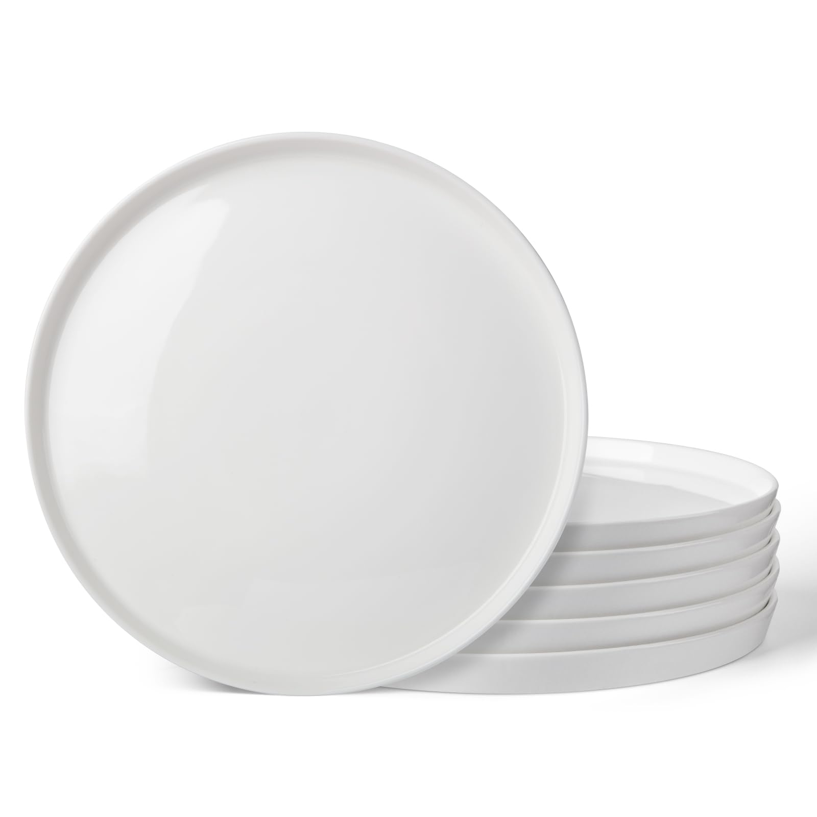 DOWAN Lot de 6 assiettes plates en céramique de 25,4 cm pour salade, pâtes et steaks